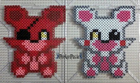 Fnaf Crafts, Foxy And Mangle, Easy Perler Beads Ideas, Perler Bead Templates, Perler Crafts, Diy Perler Bead Crafts, Bead Sprite, Hama Beads Patterns, Diy Perler Beads