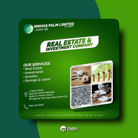 Investment Flyer Design, Sales Flyer Design, Sales Flyer, Benin City, Investment Company, Investment Companies, Flyer And Poster Design, Real Estate Investment, Social Media Designs