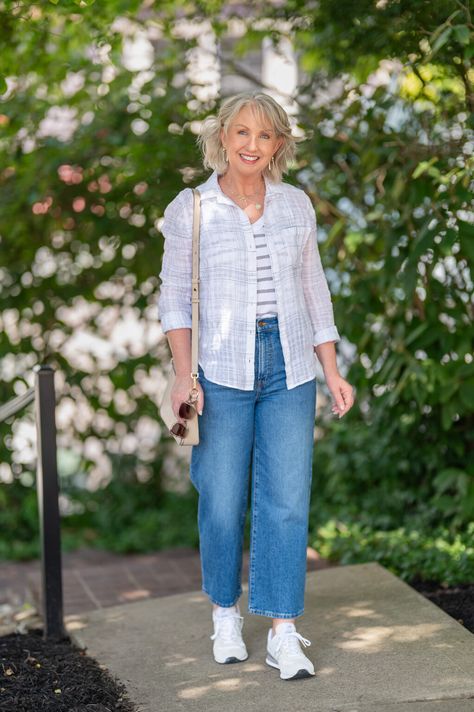 Early Fall Outfit - Wide Leg Cropped Jeans - Dressed for My Day Casual Party Outfit Night Jeans, Casual Party Outfit Night, Jeans Over 50, Party Outfit Night, Dressed For My Day, Stylish Outfits For Women Over 50, Party Outfits Night, Casual Party Outfit, Outfit Night