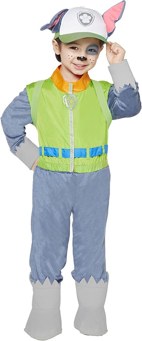 Amazon.com: Spirit Halloween Toddler Paw Patrol Costume - Rocky : Toys & Games Rocky Paw Patrol Costume, Rocky Costume, Paw Patrol Face Paint, Chase Paw Patrol Costume, Marshall Costume, Paw Patrol Costume, Childrens Halloween Costumes, Toddler Meltdowns, Paw Patrol Rocky