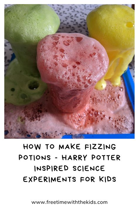 Magic Potion Science Experiment, How To Make Potions Recipes, Diy Potions For Kids, Potion Making For Kids, Magic Potions For Kids, Harry Potter Potions Recipes, Stem Experiments For Kids, Harry Potter Science, Hp Potions