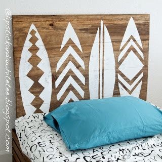 Doing this! Surf Bedroom, Diy Headboard Wooden, Deco Surf, Head Boards, Surf Room, Headboard Ideas, Teen Boy Room, Surf Decor, Beach Room