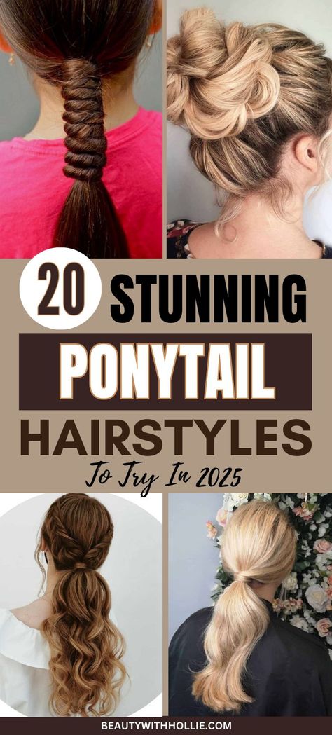 Stunning Ponytail Hairstyles To Try This Winter High Ponytail Hairstyles With Braids, Different Ponytail Styles, Low Messy Ponytail, Ponytail With Hat, Fancy Ponytail Hairstyles, Pony Hairstyle, Fancy Ponytail, Doing Hair, Pony Hairstyles