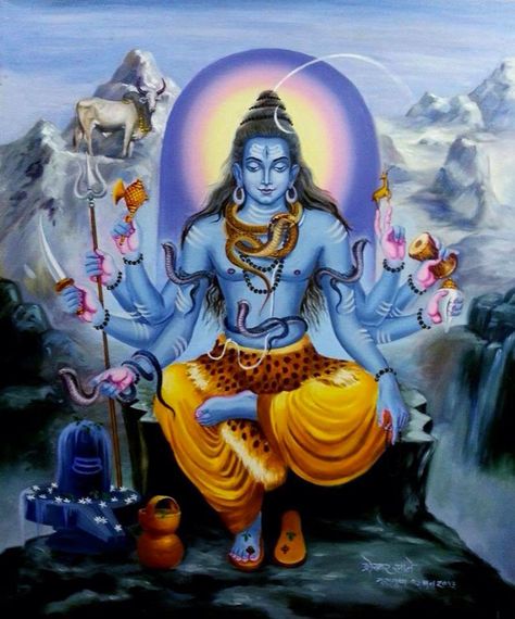 Hindu Cosmos - Lord Shiva (via pinterest: Om_Shantika) Bapu Bommalu, Divine Paintings, Lord Siva, Shiva Parvati Images, Har Mahadev, Lord Shiva Hd Wallpaper, Lord Shiva Family, Lord Shiva Hd Images, Hinduism Art