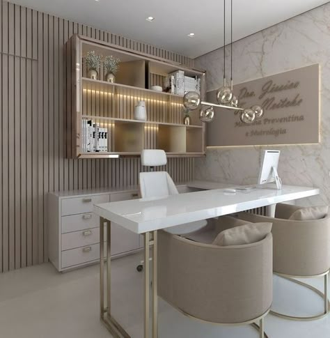 Elegant Lash Room, Home Clinic Room, Beauty Office Design, Beauty Office, Room Decor Ideas Diy, Office Decor Business, Salon Office, Nail Salon Interior Design, Home Beauty Salon