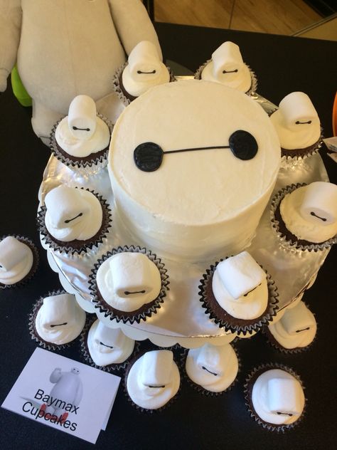 Baymax Birthday Cake, Baymax Cupcakes, Baymax Birthday Party, Baymax Cake, Baymax Party, Big Hero 6 Party, Baymax Birthday, Cartoon Cookie, Birthday Party Treats