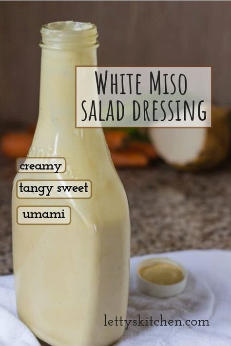 This creamy white miso salad dressing boasts a mouthwatering balance of tangy, salty and sweet, a combo you’ll find irresistible. Make it super easy, in your blender, with just five wholesome clean ingredients. #vegan #glutenfree #probiotic #salad #dressings #miso Creamy Miso Salad Dressing, White Miso Salad Dressing, Creamy Miso Dressing, Japanese Miso Salad Dressing, Probiotic Salad, Miso Dressing Recipe, Miso Salad Dressing, Miso Salad, Big Salads