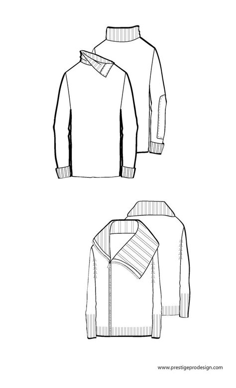 Knitwear Flat Sketch, Flat Fashion Sketch, Illustrator Fashion, Croquis Fashion, Flat Drawings, Fashion Design Template, Clothing Sketches, Flat Sketches, Garment Pattern