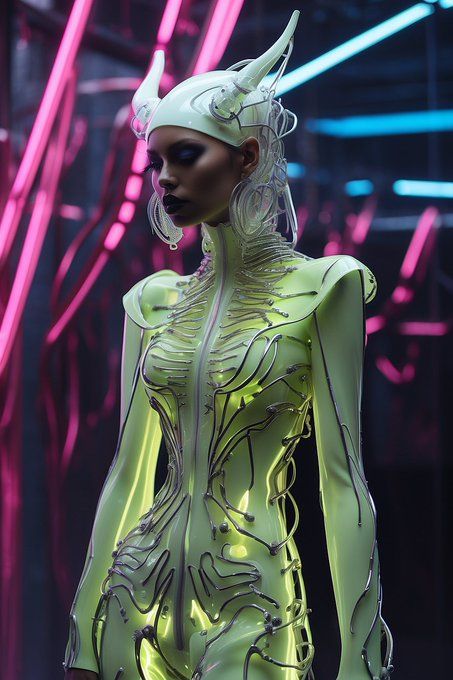 Eco Futurism Fashion, Futuristic Couture, Ethereal Alien, Alien Clothing, Scifi Outfit, Insect Dress, Alien Suit, Alien Fashion, Futuristic Illustration