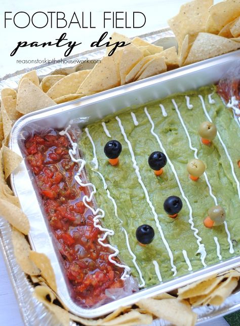 Football Field Party Dip Football Field Dip, Field Party, Party Dip, Party Dips, Game Day Snacks, Crafts Diy Projects, Football Field, Dip Recipes, The Games