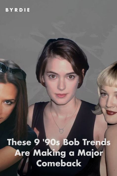 These 9 '90s Bob Trends Are Making a Major Comeback Curtain Bob Haircuts, Interesting Bob Haircuts, 90s Bob Hairstyles Black Women, Micro Bob Fine Hair, Nineties Bob Haircut, Short Bob 90s Haircuts, Claire Danes Bob, 1940s Bob Haircut, 90s Bob Side Part