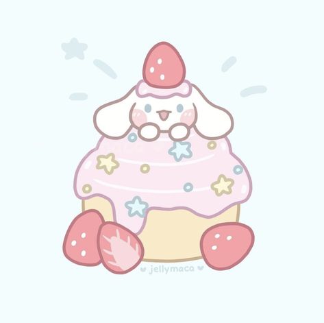 By : jellymaca ( Instagram ) Cinnamoroll Cupcake, Character Cupcakes, Cupcake Drawing, Kitty Cafe, Cute Calendar, Hello Kitty Aesthetic, Kitty Drawing, Hello Kitty Drawing, Funny Doodles