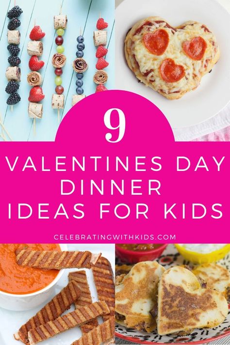 Valentine Dinner Recipes 🍽️ http://celebratingwithkids.com/valentines-day-dinner-recipes-for-kids Fun Valentines Meals For Kids, Valentines Day Kids Breakfast, Fancy Valentines Dinner Kids, Valentine’s Day Cooking For Kids, Valentines Themed Dinner For Kids, Valentine’s Day Meal Ideas For Kids, Valentine Party Food For Kids, Valentine’s Dinner For Kids, Easy Valentines Dinner For Kids