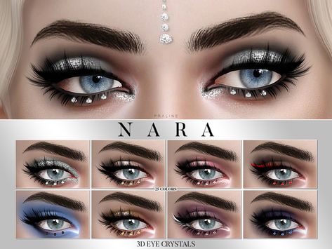 Pralinesims' Nara 3D Eye Crystal Glitter Sims 4 Cc Eyes, Glitter Accessories, 3d Eye, The Sims 4 Skin, Makeup Cc, The Sims 4 Pc, Sims 4 Cc Makeup, Sims 4 Cc Skin, Sims 4 Teen