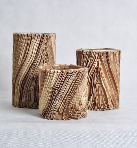 TADECO home Vases wood bark design -made out of Tnalak fabric woven from Abaca-Manila Fame Show Wood Bark, Design Wood, Creative Painting, Manila, World Of Fashion, Making Out, Stitching, Pillows, Wall Art