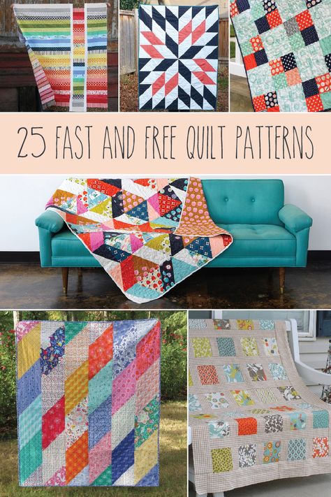 These 25 Fast and Free Quilt Patterns are perfect for quick quilting for beginners, featured by top US quilting blog, Flamingo Toes. Click here now!! Quick Quilt, Easy Quilt, Blog Art, Beginner Quilt Patterns, Easy Quilt Patterns, Free Quilt Patterns, Patchwork Quilt Patterns, Quilting For Beginners, Free Quilting