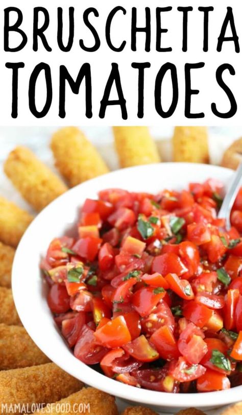 Healthy Bruschetta, Pizza Popcorn, Tomatoes Recipe, Easy Cooking Recipes, Easy Delicious Recipes, Tomato Recipes, Best Appetizers, Summer Treats, Pizza Sauce