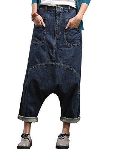 Sewing Kimono, Harem Pants Style, Harem Pants Fashion, Harem Jeans, Wide Leg Denim Jeans, Jeans Store, Simply Dress, Drop Crotch Pants, Harem Pant