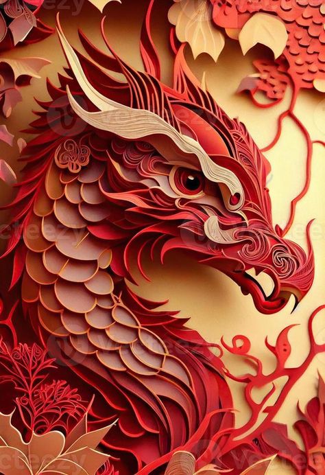 Cny Dragon Decoration, Lunar New Year Of The Dragon, Chinese New Year 2024 Dragon Wallpaper, Lunar New Year Dragon Art, Cny Dragon Illustration, Year Of The Dragon 2024 Wallpaper, Chinese New Year Wallpaper 2024, Dragon Lunar New Year Design, Year Of The Wood Dragon 2024