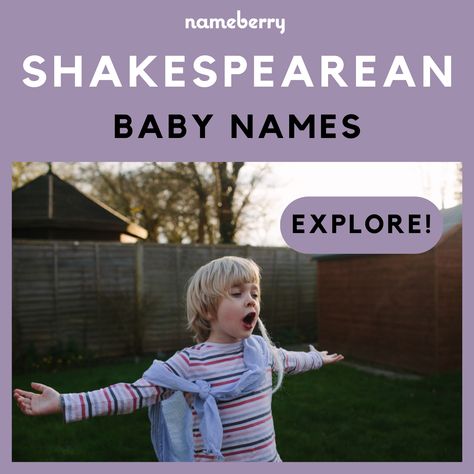 Shakespeare names were drawn by the Bard from a range of ancient and modern cultures. #shakespeare #shakespeareanames #babynames #uniquenames Mens Names, Shakespeare Names, Shakespeare Birthday, Celtic Name, Old Fashioned Names, Vintage Baby Names, Evelyn Waugh, Greek Names, The Bard