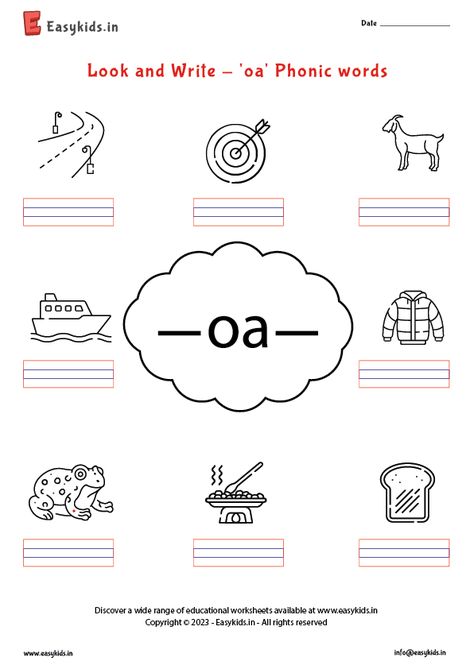 Oa Phonics, Digraphs Worksheets, Graphing Linear Equations, Nursery Worksheets, Words Worksheet, English Grammar Exercises, Grammar Exercises, Work Sheet, English Worksheet