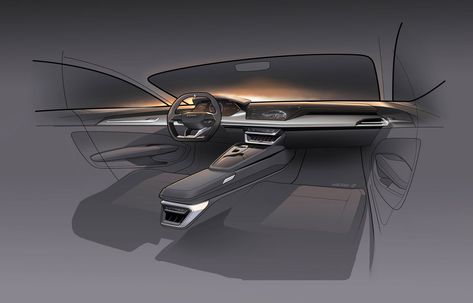 Audi e tron GT Concept Interior Design Sketch Render Audi E Tron Gt, Car Design Interior, Concept Interior Design, Interior Car Design, Interior Render, Car Interior Sketch, Audi Interior, Car Interior Design Sketch, Interior Deisgn