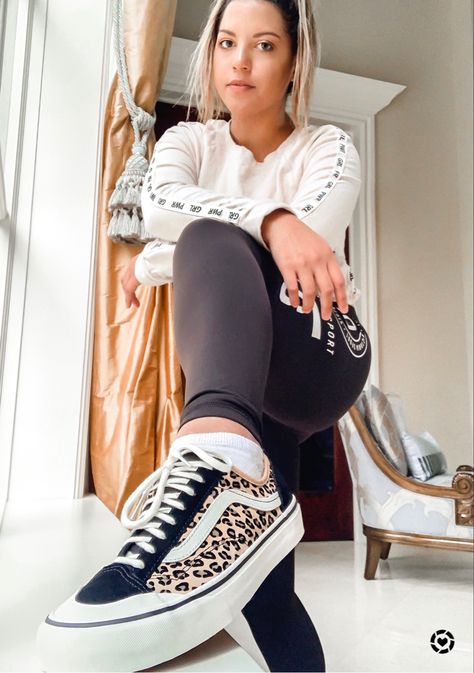 Sporty Chic in these leopard sneakers 👟 #ltksalealert #ltkunder100 #ltkshoecrush #sneakers #sneakerhead #sneakersaddict #vans #vansgirls #leopard #leopardprint #sportyfashion #streetstyle Leopard Vans Outfit, Casual Sporty Outfit, Leopard Vans, Casual Sporty Outfits, Leopard Style, Sporty Outfit, High Tops Sneakers, Vans Outfit, Leopard Sneakers