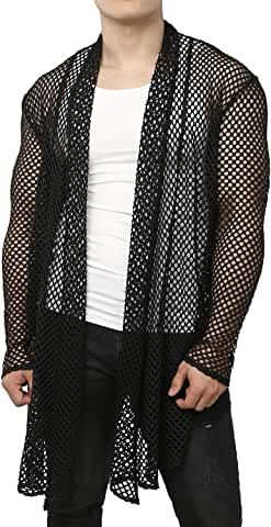 Long Sleeveless Cardigan, Mesh Clothing, F Men, Mesh Cardigan, Shawl Collar Cardigan, Mesh Tank Top, Mesh Shirt, Sleeveless Cardigan, Collar Cardigan