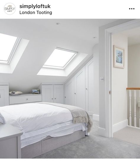 Loft Conversion Lighting, Eaves Wardrobe, Loft Conversion Bedroom, Attic Renovation Ideas, Bedroom Closet Storage, Attic Loft, Attic House, Loft Storage, Attic Conversion