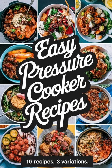 Who says you need to spend hours slaving over a hot stove to create mouthwatering meals? With these 10 easy pressure cooker recipes, you'll be whipping up Power Cooker Plus Recipes, Ip Recipes Instant Pot, Nuwave Duet Pressure Cooker Recipes, Pressure Cooker Dump Meals, Electric Cooker Recipes, Presto Pressure Cooker Recipes, Stovetop Pressure Cooker Recipes, Pressure Cooker Meals Dinners, Stove Top Pressure Cooker Recipes