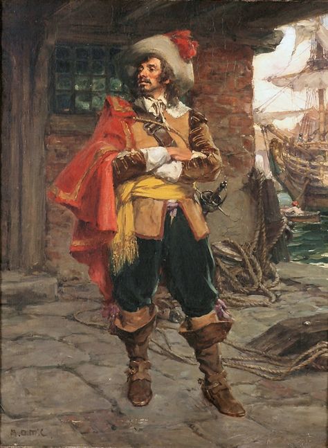 Pirates Artwork, Pirate Painting, Pirates Painting, Pirate Lord Art, 1600s Pirate, Pirates Art, Pirate History, Sea Battle, 17th Century Fashion