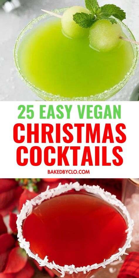 Vegan Holiday Cocktails, Alcoholic Holiday Drinks, Vegan Christmas Party, Cocktails For Christmas, Vegan Christmas Treats, Christmas Cocktails Vodka, Dairy Free Sugar Cookies, Christmas Cocktail Recipes, Vegan Christmas Desserts