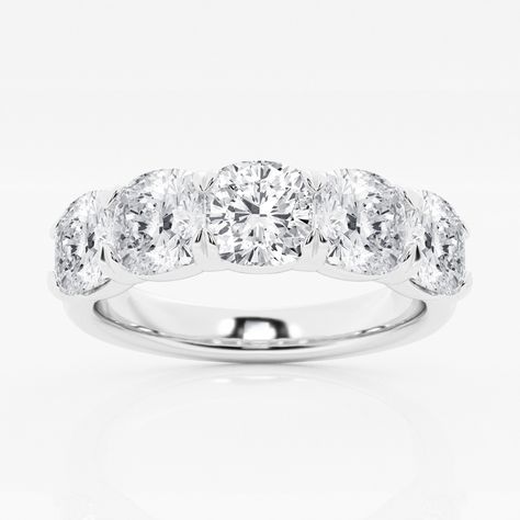 Get cozy with this 5 stone cushion cut lab grown wedding band which has all the oomph you need to start a conversation. Anniversary Wedding Bands, Five Stone Engagement Ring, Blue Heart Ring, Big Diamond Engagement Rings, Bachelorette Inspo, Anniversary Rings For Her, 20 Year Anniversary, To Start A Conversation, Anniversary Wedding Band