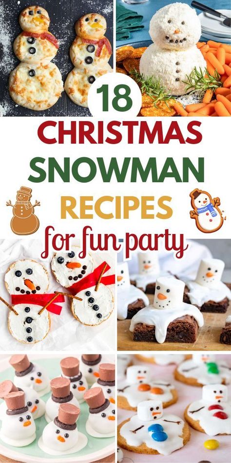 18 Snowman Food Ideas Snowman Ice Cream Sundae, Winter Snack Ideas For Party, Jack Frost Themed Food, Frosty The Snowman Party Food, Frosty The Snowman Snacks, Snowman Dinner Ideas, Snowman Treats Ideas, Snowman Christmas Party Ideas, White Christmas Party Food Ideas