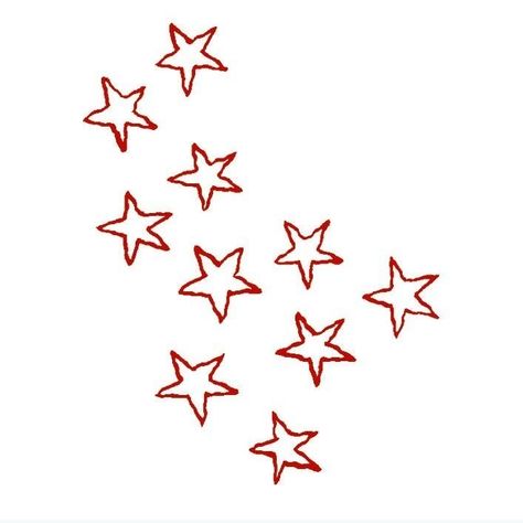 Drawn Stars Aesthetic, Stars Doodle Aesthetic, Star Doodle Tattoo, Red Stars Tattoo, Red Star Widget, Star Doodle Wallpaper, Red Star App Icon, Red Doodles Aesthetic, Black And White Doodles Aesthetic