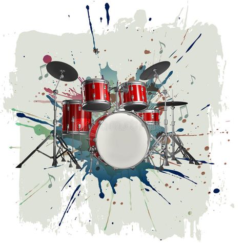 Drum Artwork, Drums Instruments, Drummer Art, Drum Lessons For Kids, Drums Artwork, Drum Tattoo, Change Art, Drums Art, Grunge Background