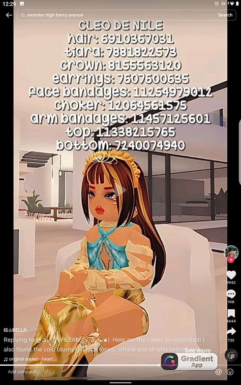 Your so beguile Berry Avenue Codes Kawaii Clothes, Cleopatra Outfit, Dance Moms Outfits, Fete Emo, Face Tone, Disney Princess Outfits, Diy Birthday Invitations, Bloxburg Decals Codes, Roblox Ideas