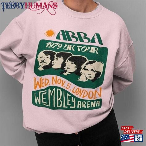 Abba Merch, Band Tour Shirt, Rock Clothes, Retro Band, Rock Outfits, Men Sweatshirt, Band Merch, Vintage Racing, Tour Shirt