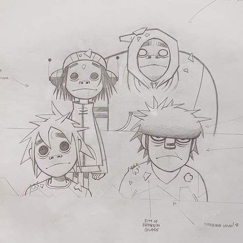 Gorillaz Painting, Gorillaz Art Style, Jamie Hewlett Art, Jamie Hewlett, Gorillaz Art, Mini Tattoo, Pose References, Drawing Style, Sketchbook Art Journal