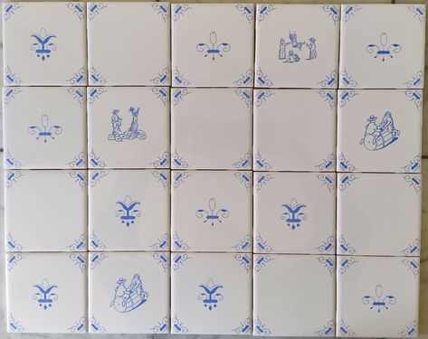 Blue and White Delft Style Mixed Panel | eBay Delft Tiles Kitchen, Blue Delft Tiles, Dutch Tile Blue, Delft Blue Pattern Design, Blue And White Hand Painted Tile, Dutch Kitchen, Dutch Tiles, Tile Panels, Delft Tiles