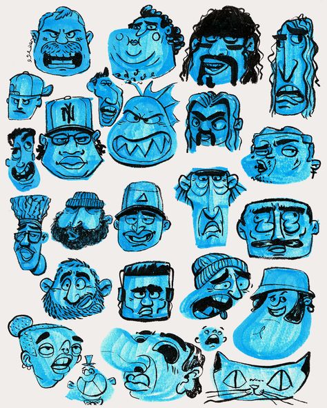 #art #artist #artoftheday #artwork #characters #characterdesign #characterillustration #conceptart #creative #design #digitalart #draw #drawing #doodle #everyday #expression #faces #heads #illustrator #illustration #inkart #inkdrawing #portrait #puzzle #shape #sketch⁣ #sketchbook #paper #TOUCHmarker Abstract Cartoon Character, Drawing Emotions Sketches, Street Art Characters, Cartoon Portrait Sketches, Cartoon Head Shapes, Character Design Head, Weird Faces Drawing, Shape Design Art, Comic Book Character Design