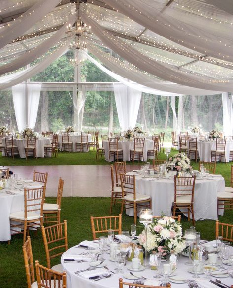 Outside Wedding Reception Tent, Tents For Outdoor Weddings, Wedding Reception Tents Outdoor, Lights In Tent Wedding, Decorated Tents For Wedding, Bridal Shower In Tent, Wedding Tent With Drapes, Wedding Tent Draping And Lighting, Outside Wedding Ideas Tents