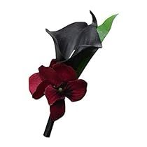 Prom Dancing, Red Boutonniere, Black Calla Lily, Burgundy Wedding Flowers, Homecoming Corsage, Boutonnieres Prom, Corsage And Boutonniere Set, Hydrangea Colors, Bridal Bouquet Fall