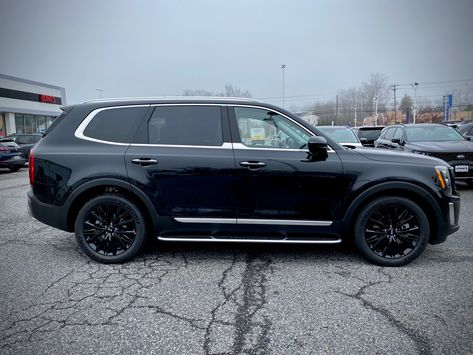 Black Kia Telluride With Black Rims, Black Kia Telluride, Kia Telluride, Store Manager, Black Rims, Head Up Display, 1 Day, Suv Car, Suv