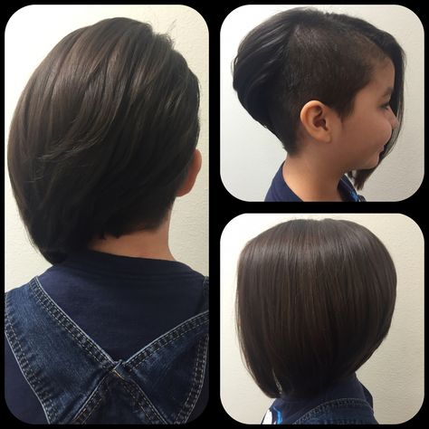 A-line haircut with shaved side. #montana #hair #a-linehaircut #brunette #somethingdifferent #fasion #model #cute A Line Bob Shaved Side, Haircut With Shaved Side, Shaved Bob, A Line Haircut, Shaved Side, Asymmetrical Bob Haircuts, A Line Bobs, Chic Hair, Asymmetrical Bob