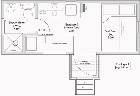 Caravan Renovation, Shepherds Hut, Granny Flat, Small Cabin, Floor Layout, Tiny House Living, Tiny House Plans, Tiny House Design, Tiny Living