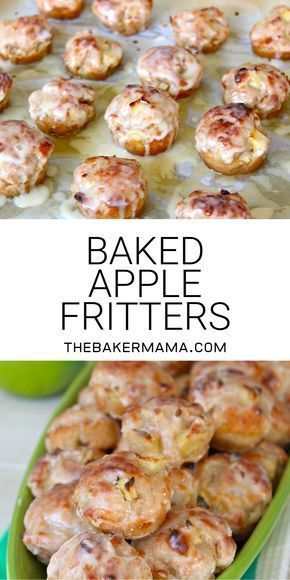 Apple Fritters Baked, Apple Cider Glaze, Baked Apple Fritters, Apple Recipes Easy, Breakfast Sweets, Apple Dessert Recipes, Dessert Aux Fruits, Fritter Recipes, Baked Apple