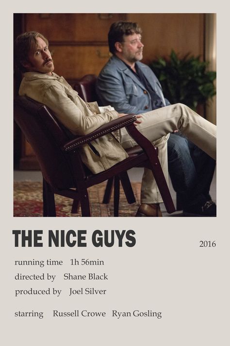 The Nice Guys Movie Poster, The Nice Guys Poster, The Nice Guys Movie, Best Man Movie, Movie Watchlist, Ryan Gosling Movies, The Nice Guys, Polaroid Movie Poster, Classic Films Posters