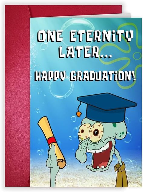 Cute Graduation Cards, Congrats Poster, Spongebob Graduation, Graduation Card Ideas, Congrats Grad Card, Graduation Card Funny, Graduation Logo, Graduation Aesthetic, Congrats Graduate