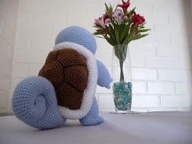 Squirtle Crochet Pattern Free, Squirtle Crochet Pattern, Squirtle Amigurumi Pattern Free, Squirtle Plush Aesthetic, Giant Pokemon Crochet Pattern, Macrame, Winter Hats, Pokemon, Amigurumi